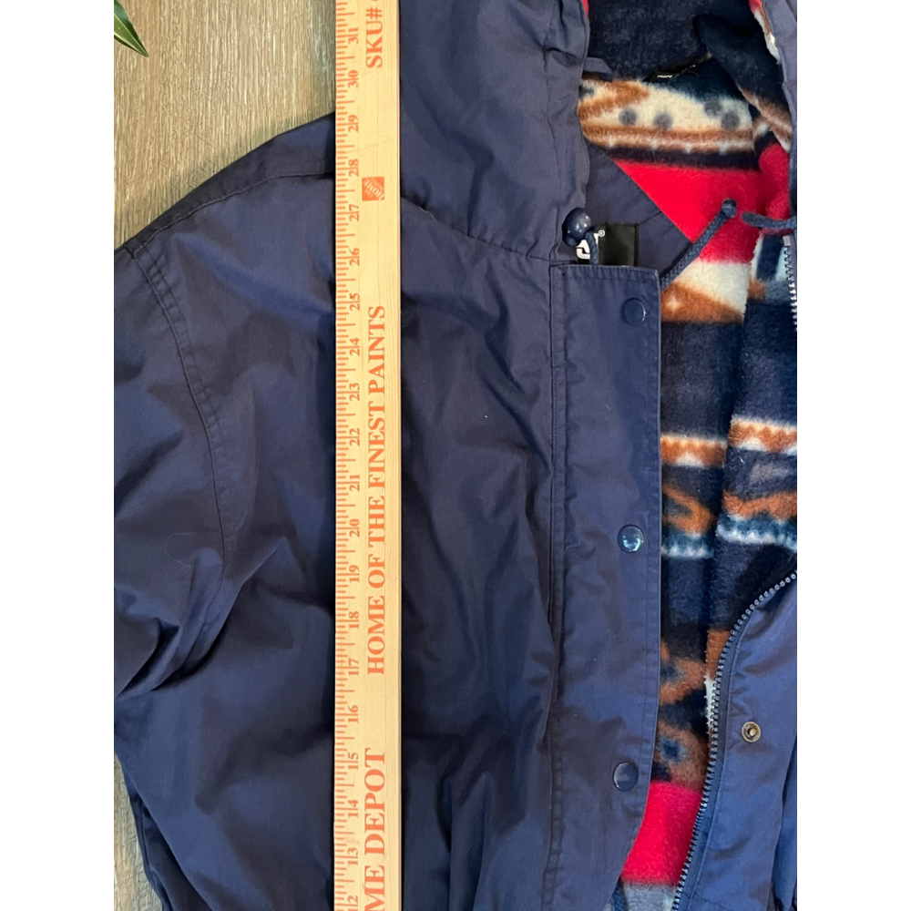 Women's AJ Sport Navy Hooded Jacket with Aztec Fleece Lining M - Picture 8 of 11